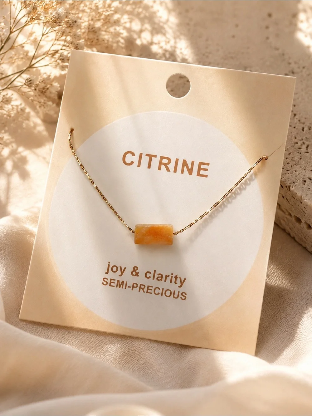 Citrine Semi-Precious Gemstone Necklace – Joy & Clarity